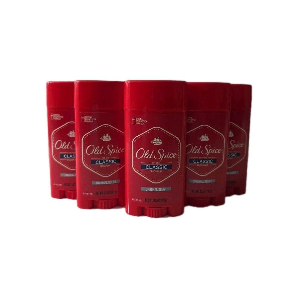 Pack Of 5 Old Spice Classic Deodorant Stick‎ 3.25oz Original Scent Long Lasting